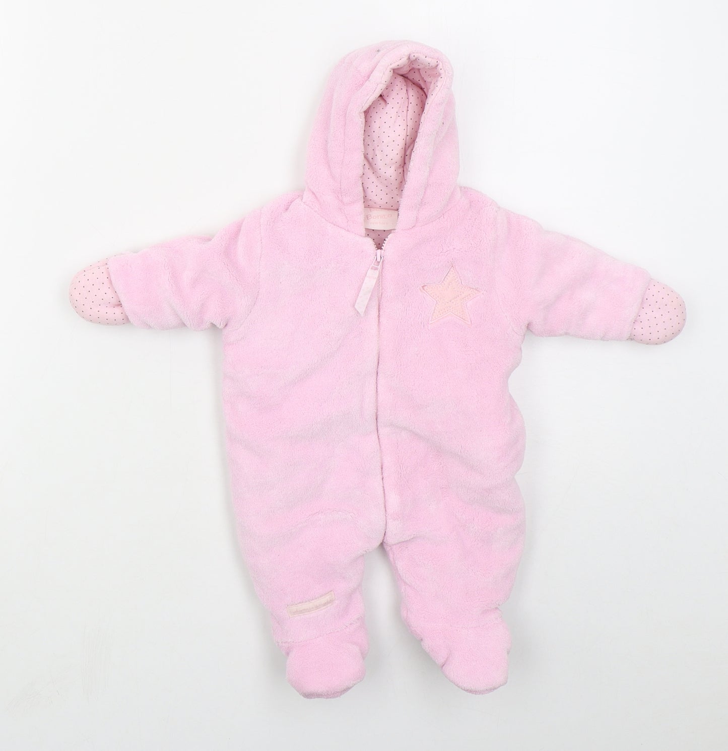 Bebe Bonto Girls Pink  Polyester Coverall One-Piece Size Newborn  Zip