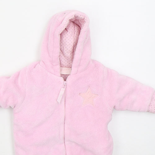 Bebe Bonto Girls Pink  Polyester Coverall One-Piece Size Newborn  Zip