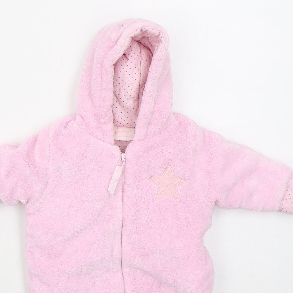 Bebe Bonto Girls Pink  Polyester Coverall One-Piece Size Newborn  Zip