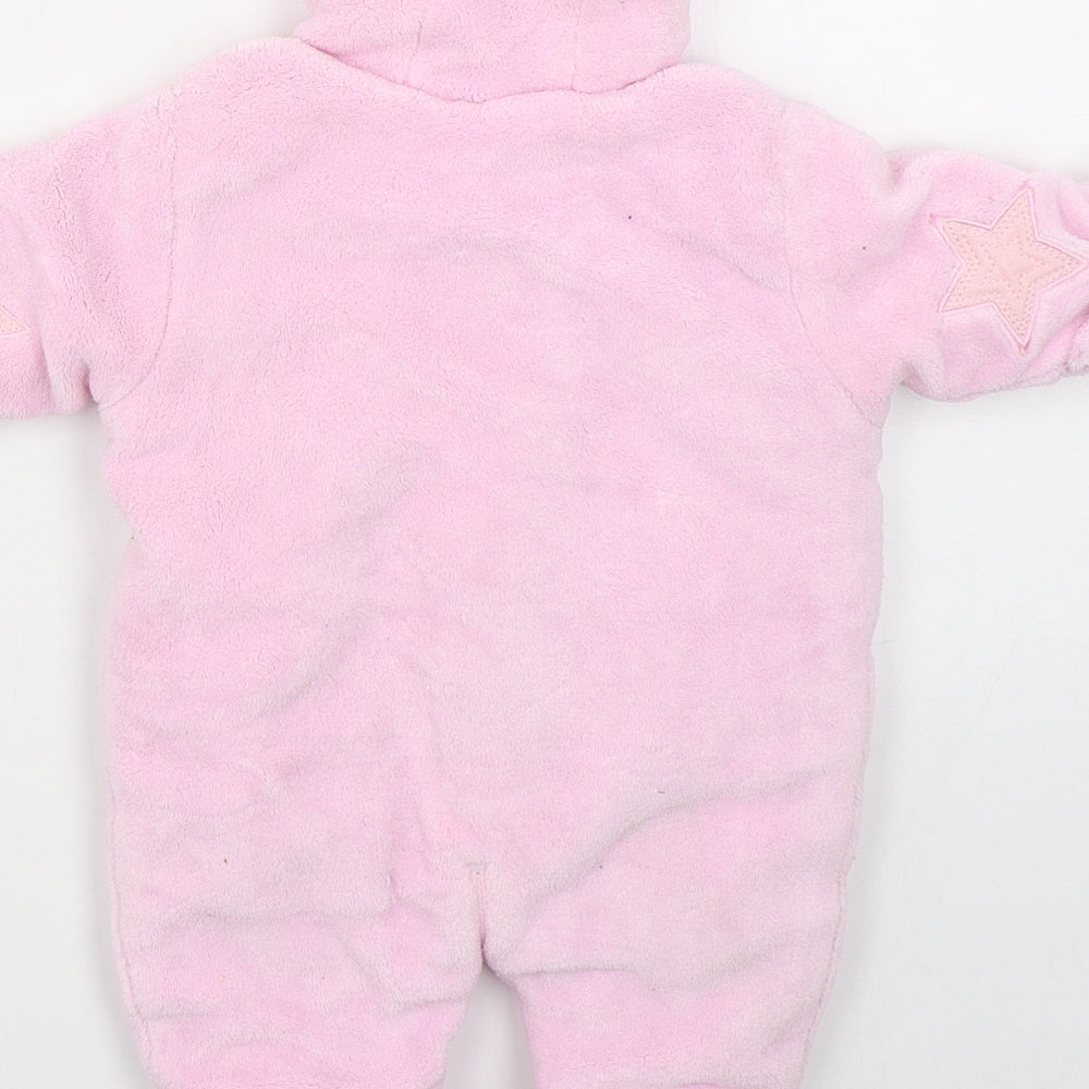 Bebe Bonto Girls Pink  Polyester Coverall One-Piece Size Newborn  Zip