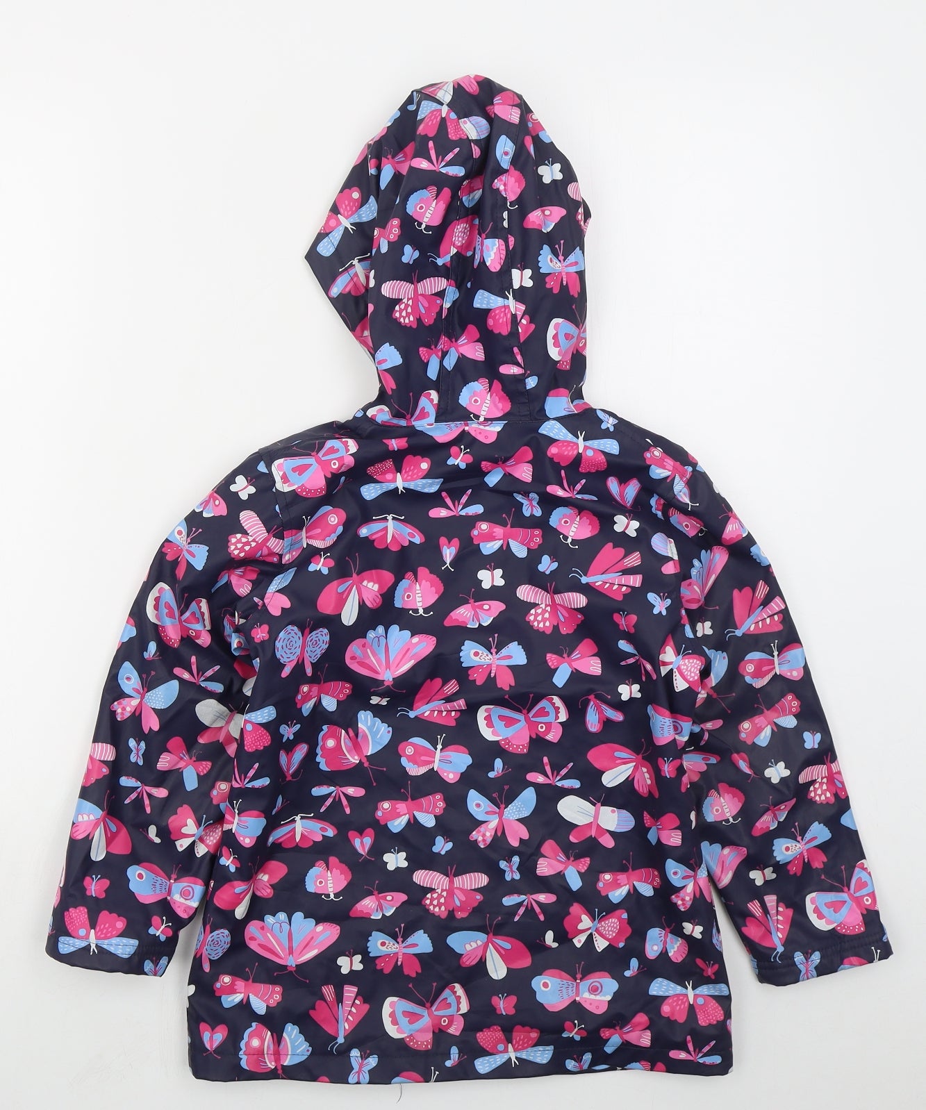 Hatley Girls Blue   Rain Coat Coat Size 8 Years  Button - Butterflies