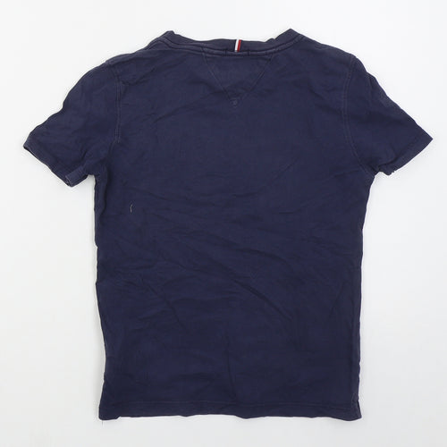 Tommy Hilfiger Boys Blue  Cotton Basic T-Shirt Size 10 Years Crew Neck Pullover