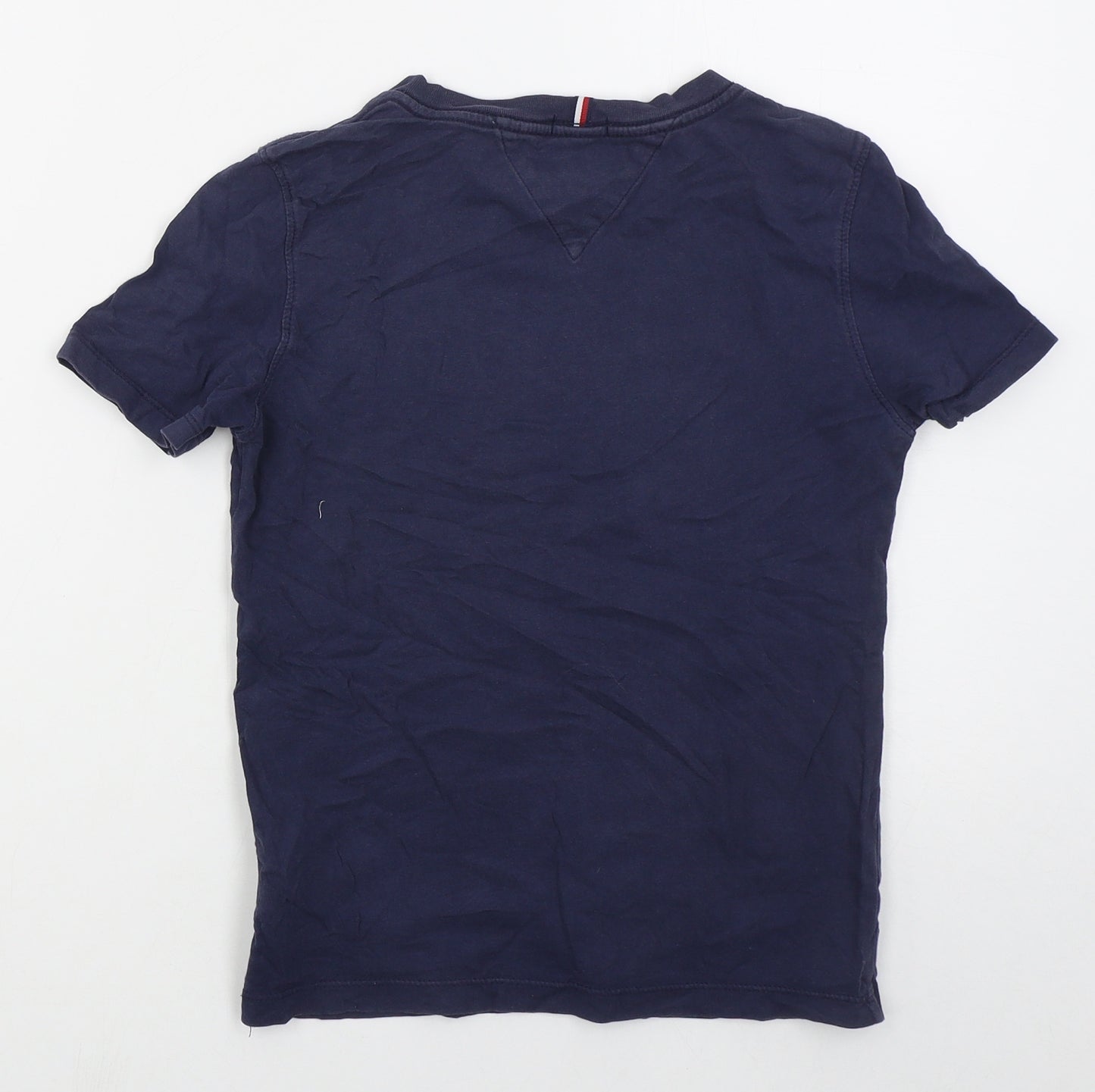 Tommy Hilfiger Boys Blue  Cotton Basic T-Shirt Size 10 Years Crew Neck Pullover