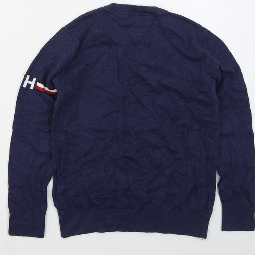 Tommy Hilfiger Boys Blue Crew Neck  Cotton Pullover Jumper Size 10 Years  Pullover