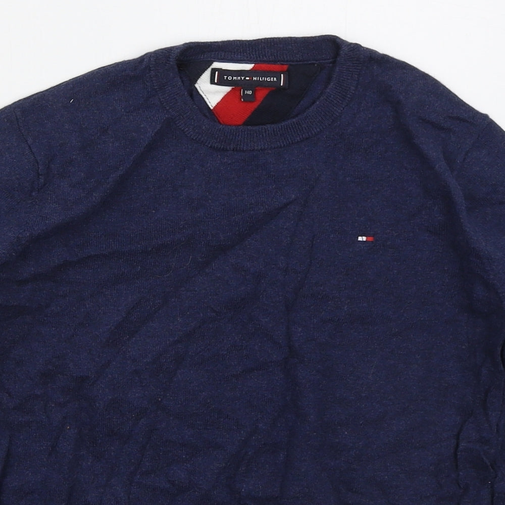 Tommy Hilfiger Boys Blue Crew Neck  Cotton Pullover Jumper Size 10 Years  Pullover