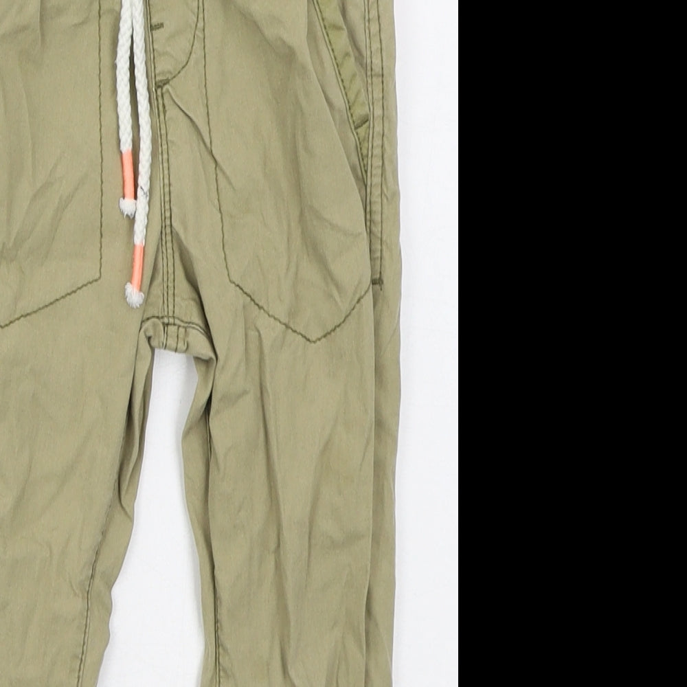 NEXT Boys Beige  Cotton Cargo Trousers Size 3-4 Years  Regular Drawstring - Stars