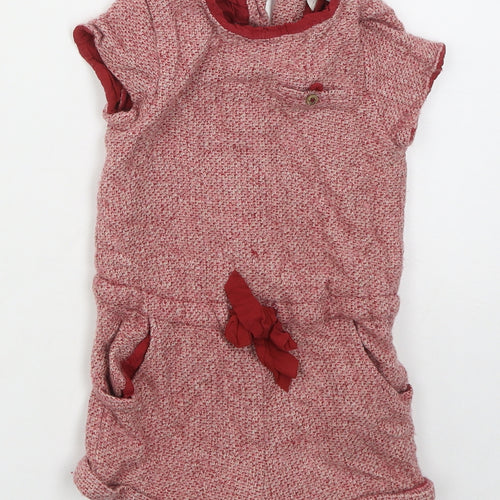 Zara Girls Red  Viscose Jumpsuit One-Piece Size 3-4 Years  Button