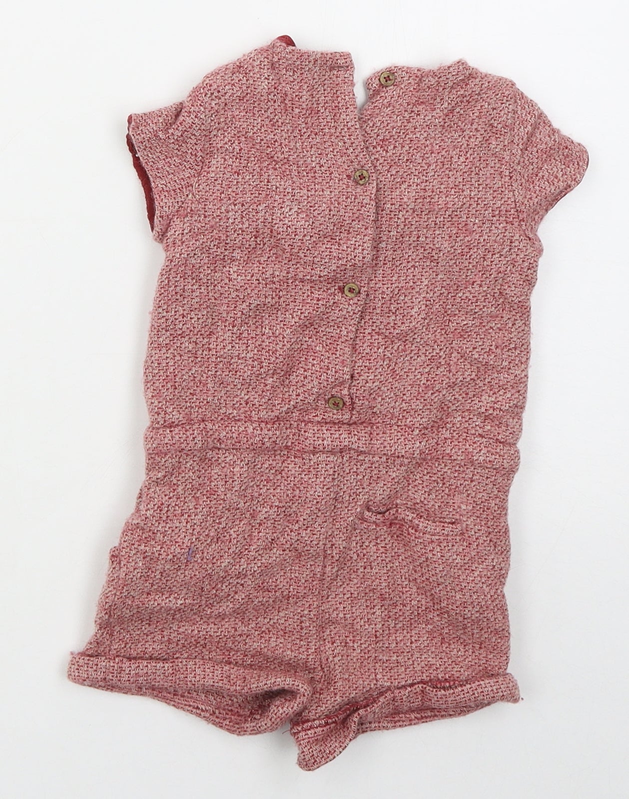 Zara Girls Red  Viscose Jumpsuit One-Piece Size 3-4 Years  Button