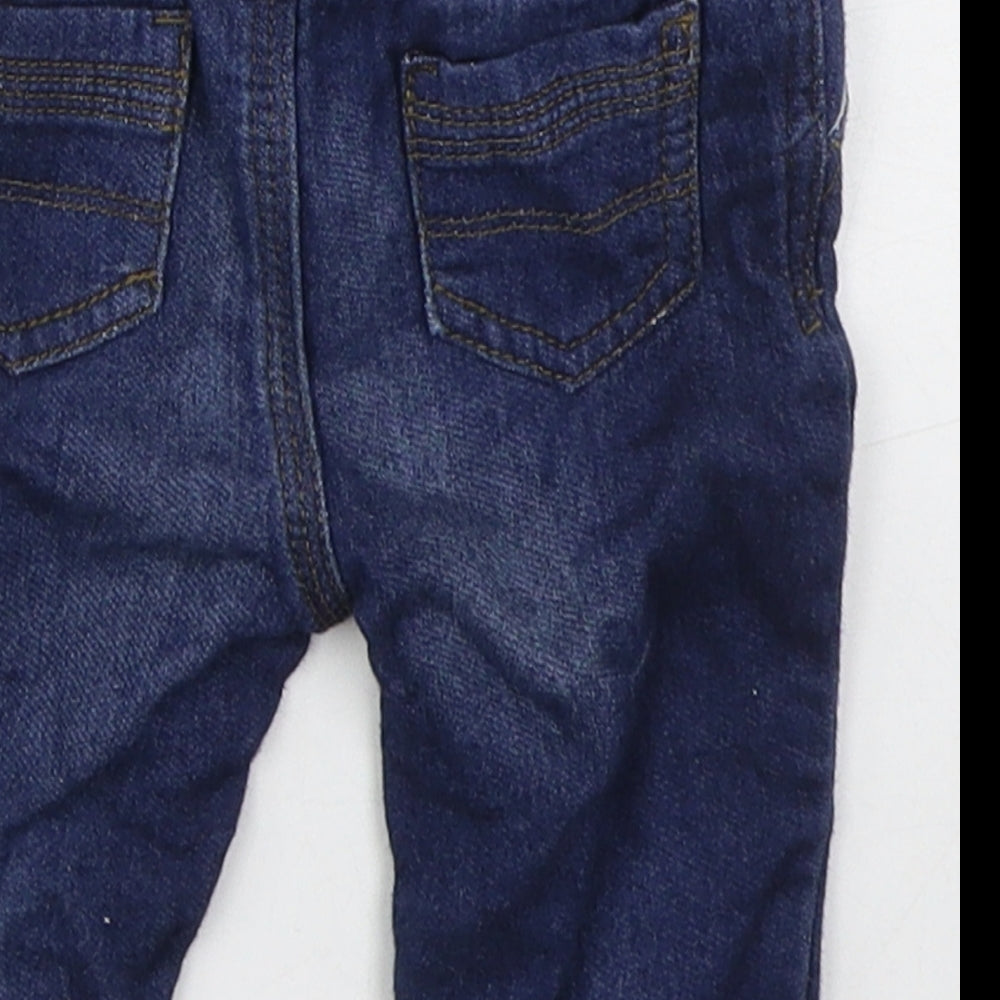 Peacocks Boys Blue  Cotton Capri Jeans Size 0-3 Months  Drawstring