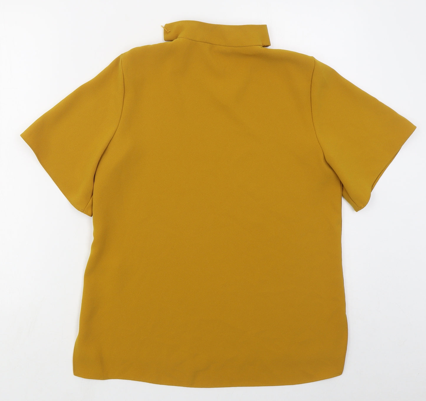 Zara Womens Yellow  Polyester Basic Blouse Size S Round Neck - Mustard Yellow
