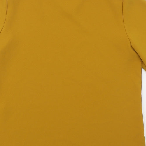 Zara Womens Yellow  Polyester Basic Blouse Size S Round Neck - Mustard Yellow