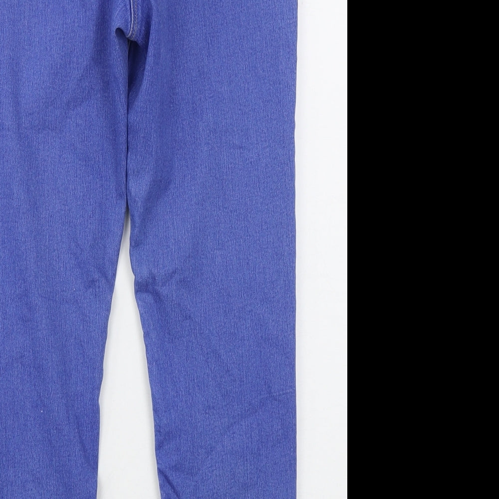 Bonmarché Womens Blue  Cotton Skinny Jeans Size 14 L25 in Regular Button