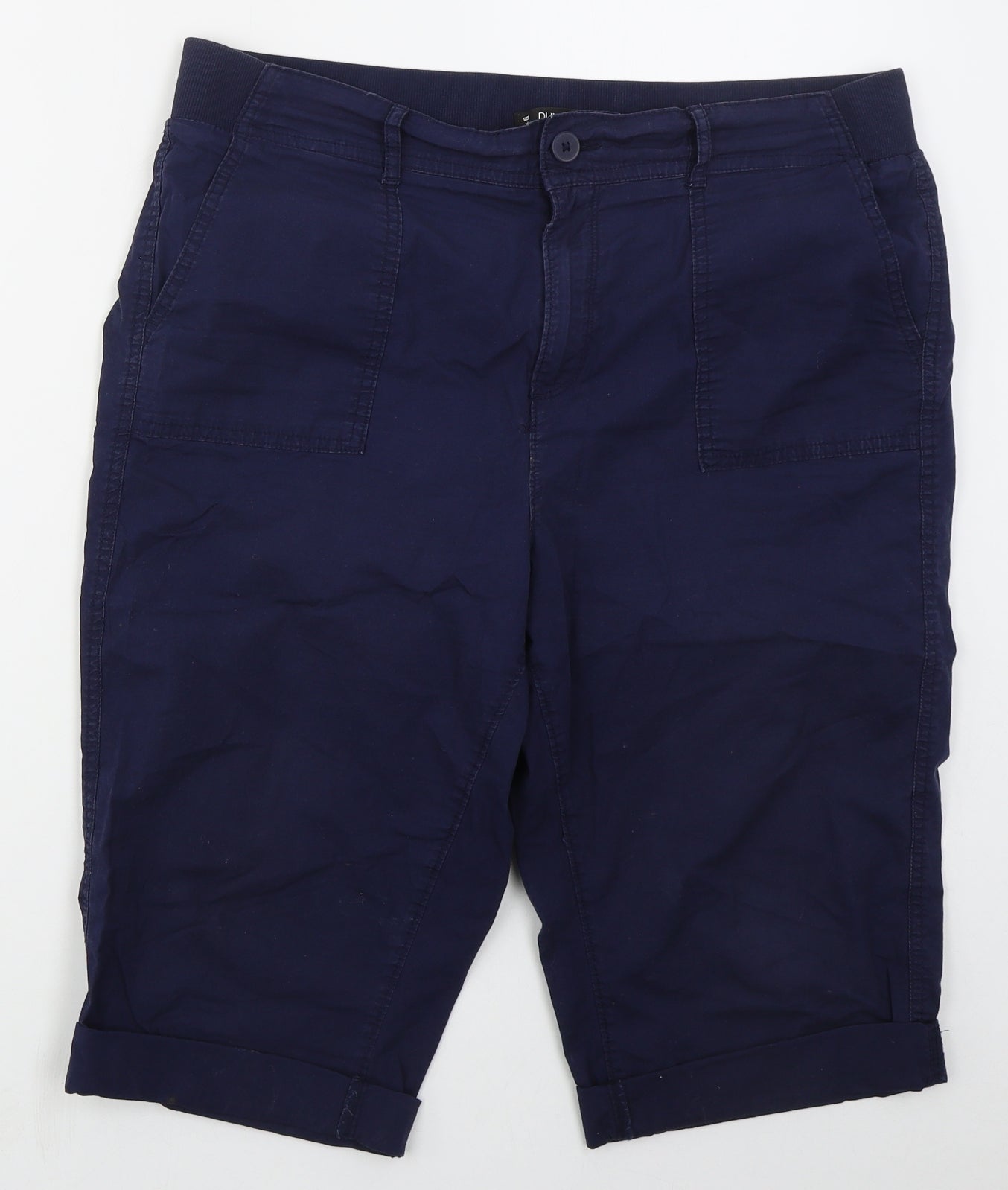 Dunnes Womens Blue  Cotton  Shorts Size 16 L15 in Regular Button