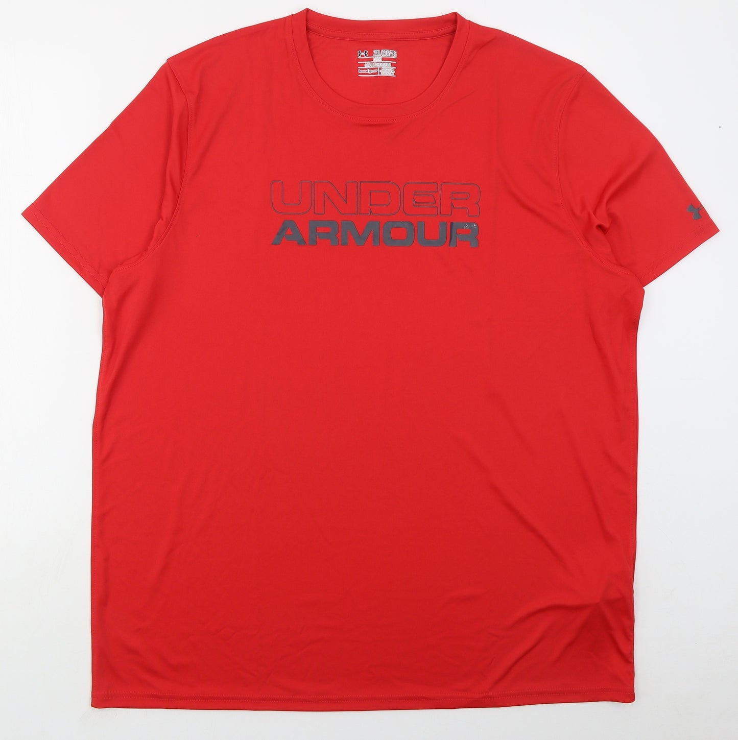 Under armour Mens Red  Polyester  T-Shirt Size 2XL Crew Neck
