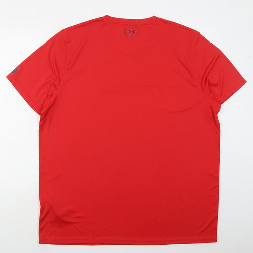 Under armour Mens Red  Polyester  T-Shirt Size 2XL Crew Neck