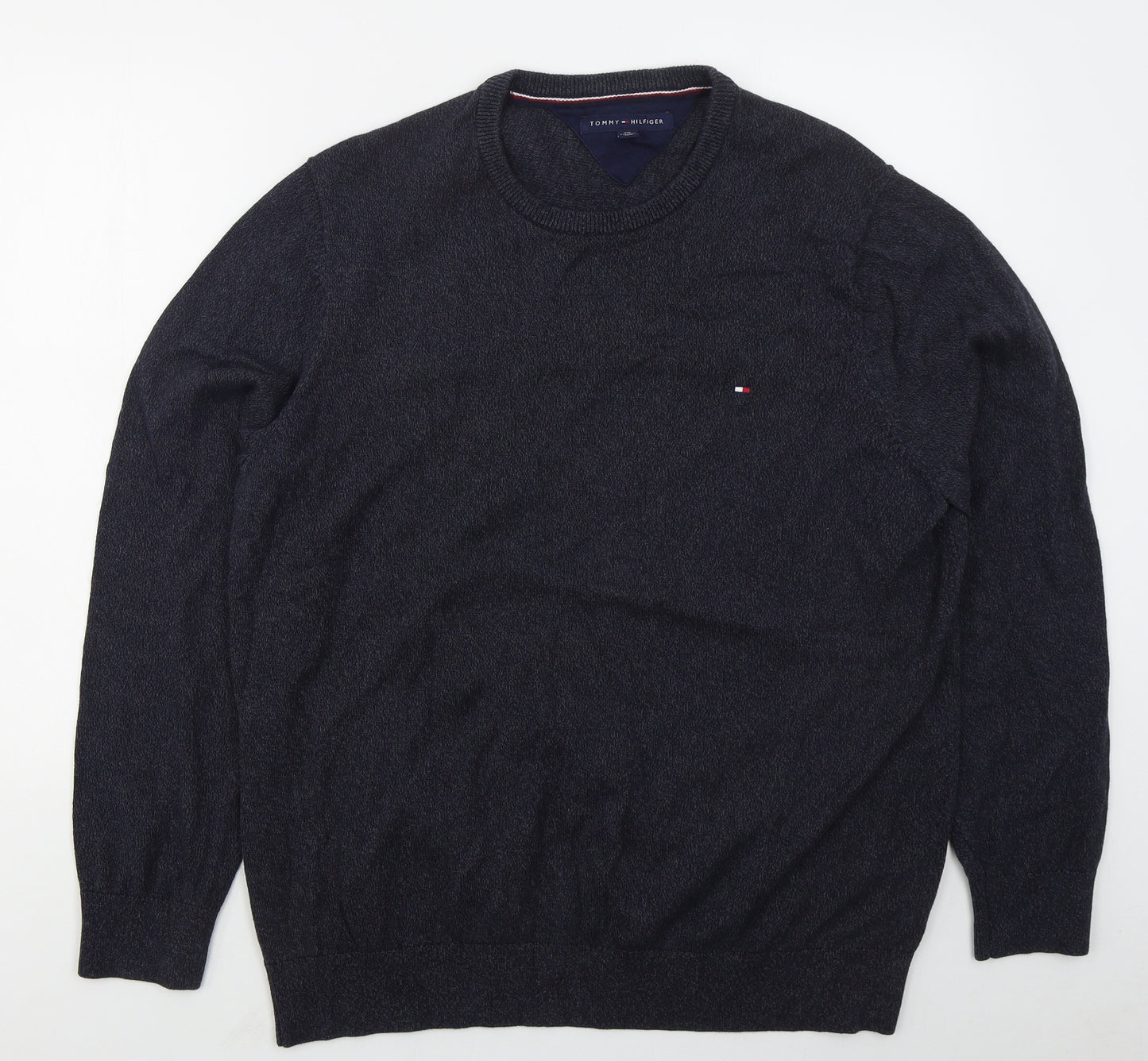 Tommy Hilfiger Mens Blue Crew Neck  Cotton Pullover Jumper Size 2XL