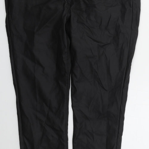 NEXT Womens Black  Viscose Trousers  Size 18 L27 in Regular Button