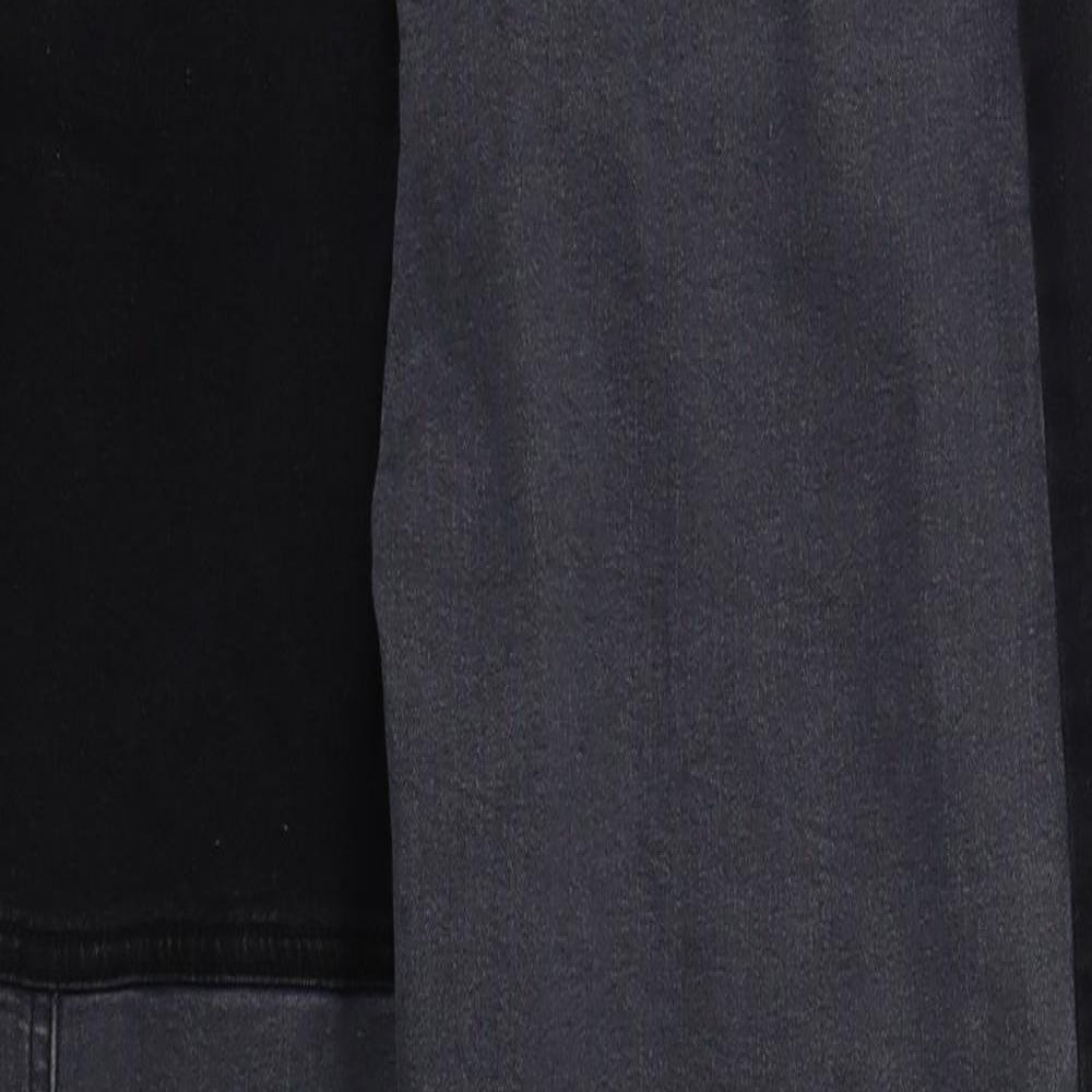 Preworn Womens Black  Cotton Straight Jeans Size M L28 in Regular Button - Grey Colourblock