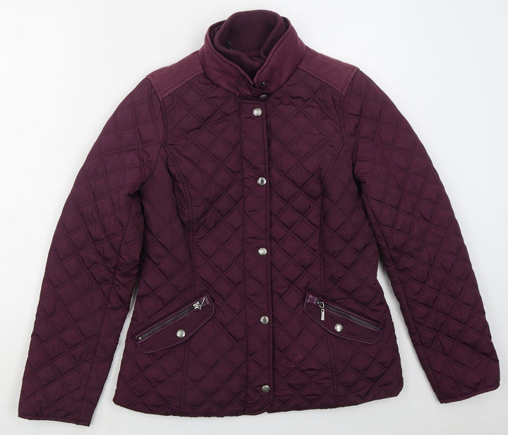 Maine Womens Purple Quilted Coat Size 10 Zip