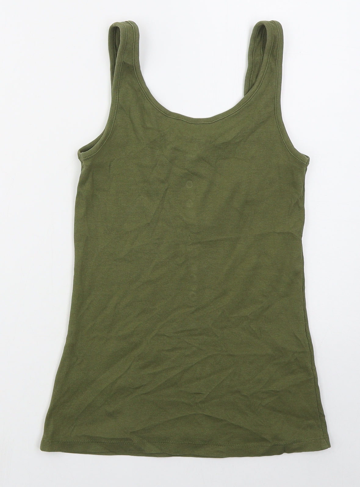 F&F Womens Green  Cotton Basic Tank Size 10 Scoop Neck