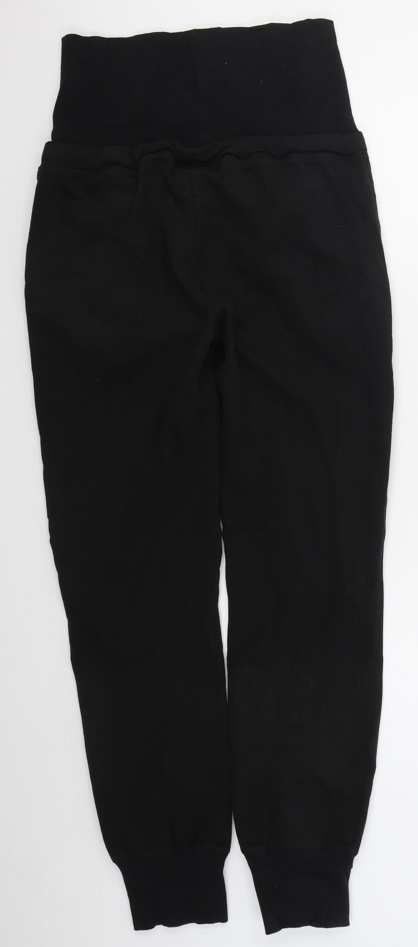 Calmia Womens Black  Cotton Sweatpants Trousers Size M L28 in Regular Drawstring