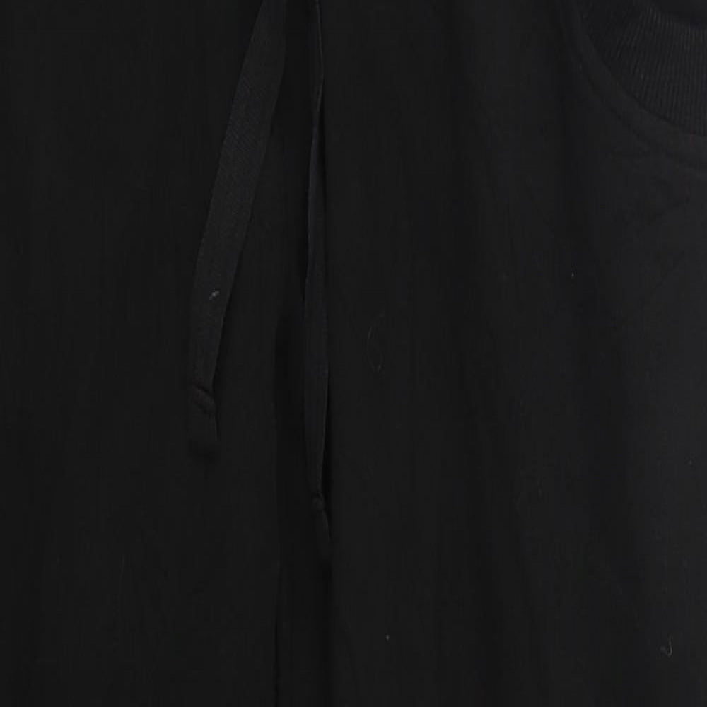 Calmia Womens Black  Cotton Sweatpants Trousers Size M L28 in Regular Drawstring
