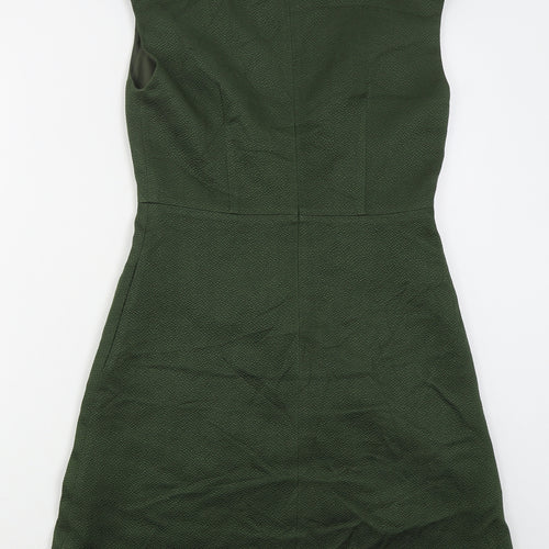 Caramelo Womens Green  Polyester A-Line  Size 10  Boat Neck Zip