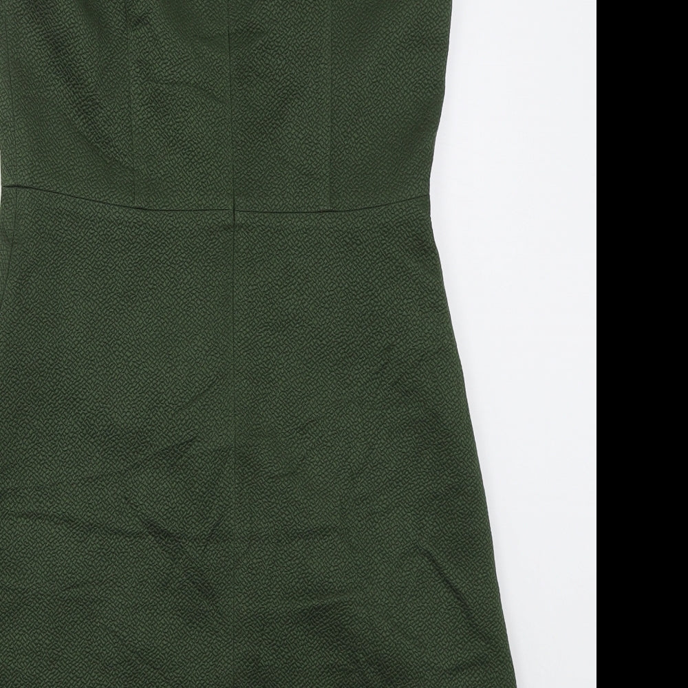 Caramelo Womens Green  Polyester A-Line  Size 10  Boat Neck Zip