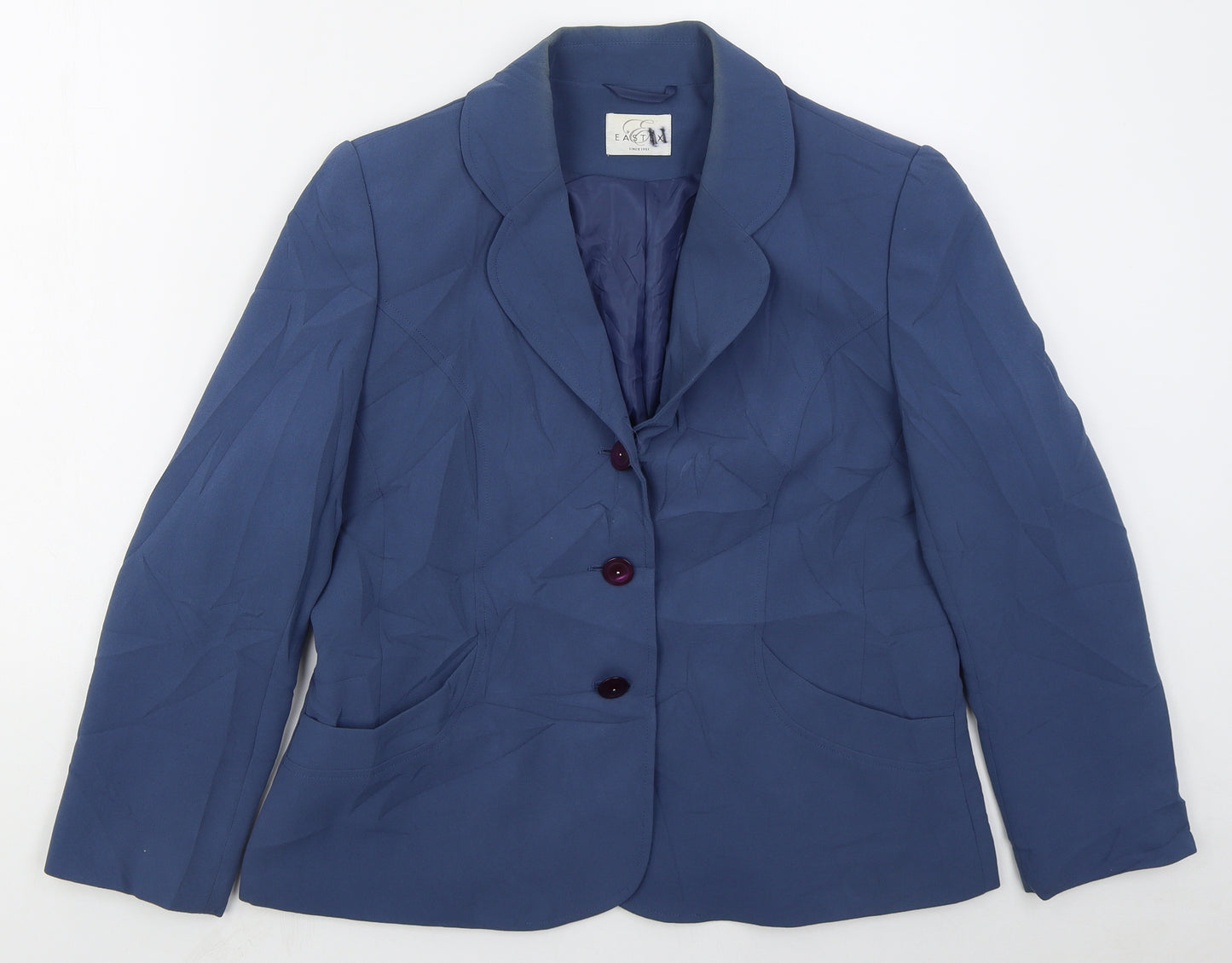 Eastex Womens Blue  Polyester Jacket Suit Jacket Size 14