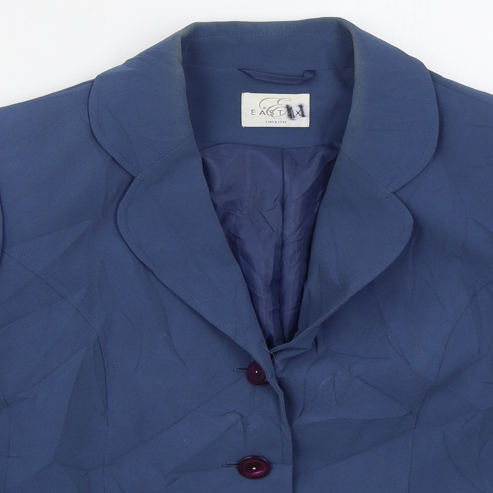 Eastex Womens Blue  Polyester Jacket Suit Jacket Size 14