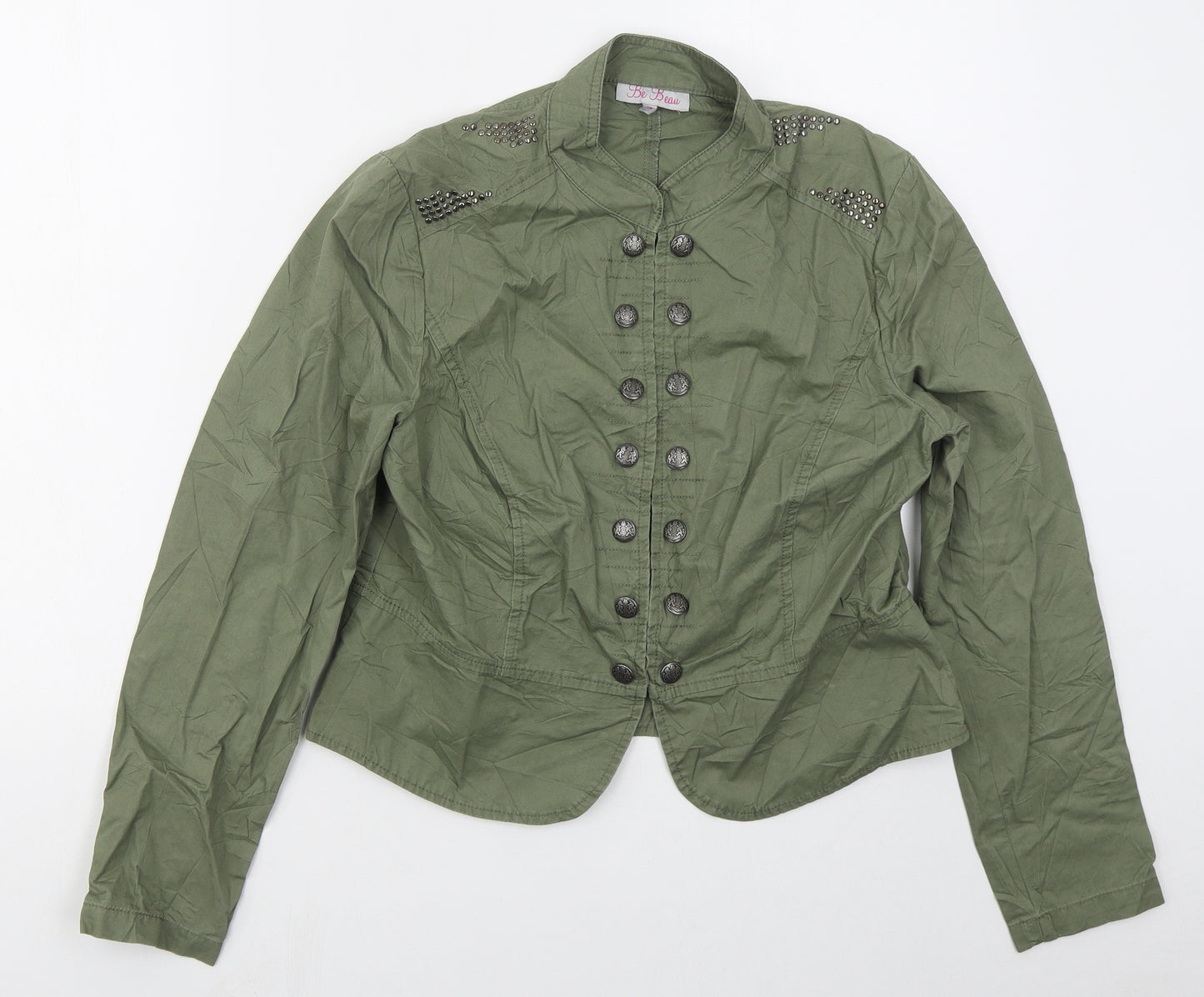 Be Beau Womens Green   Jacket  Size 16  Button