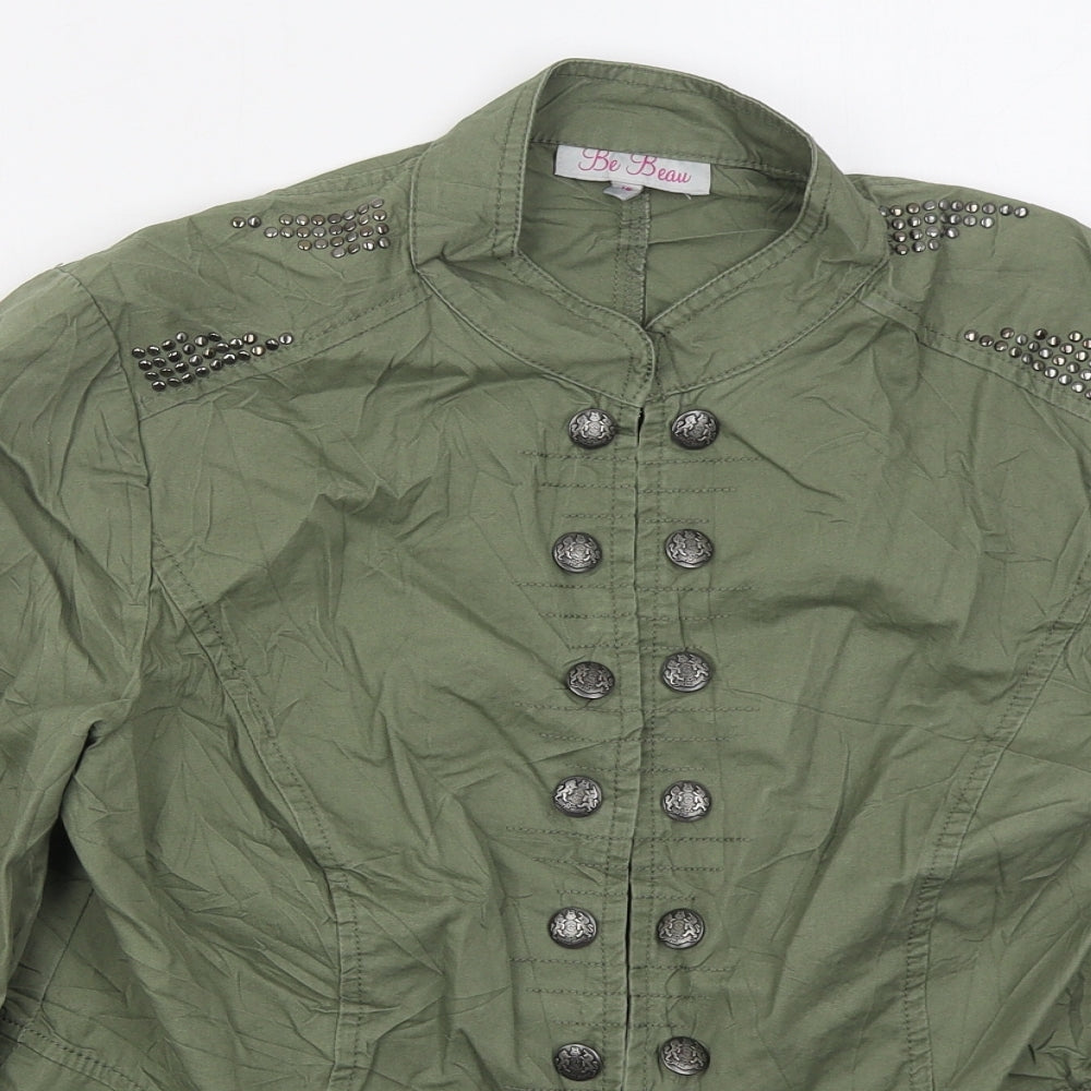 Be Beau Womens Green   Jacket  Size 16  Button