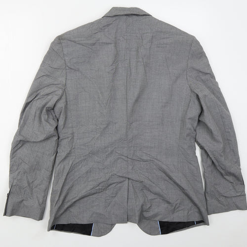 Preworn Mens Grey  Polyester Jacket Suit Jacket Size 38