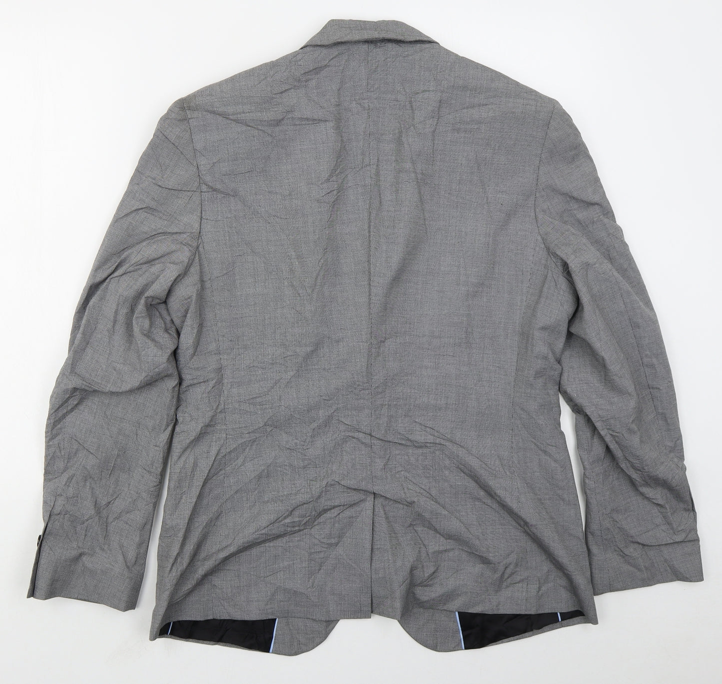 Preworn Mens Grey  Polyester Jacket Suit Jacket Size 38