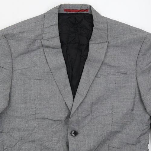Preworn Mens Grey  Polyester Jacket Suit Jacket Size 38