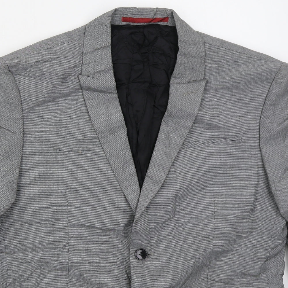 Preworn Mens Grey  Polyester Jacket Suit Jacket Size 38