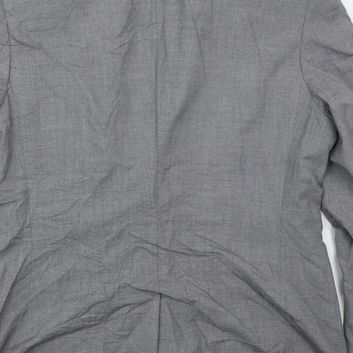 Preworn Mens Grey  Polyester Jacket Suit Jacket Size 38