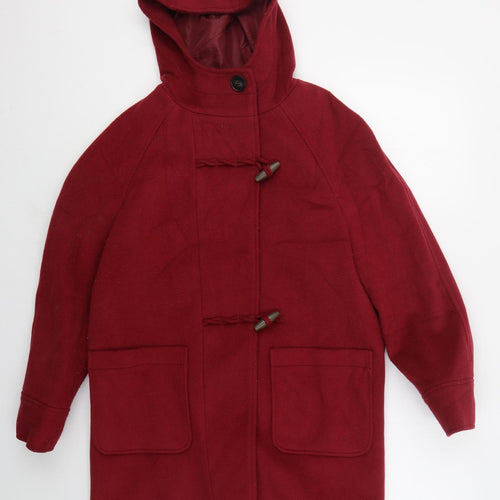 Marks and Spencer Womens Red   Pea Coat Coat Size 10  Button