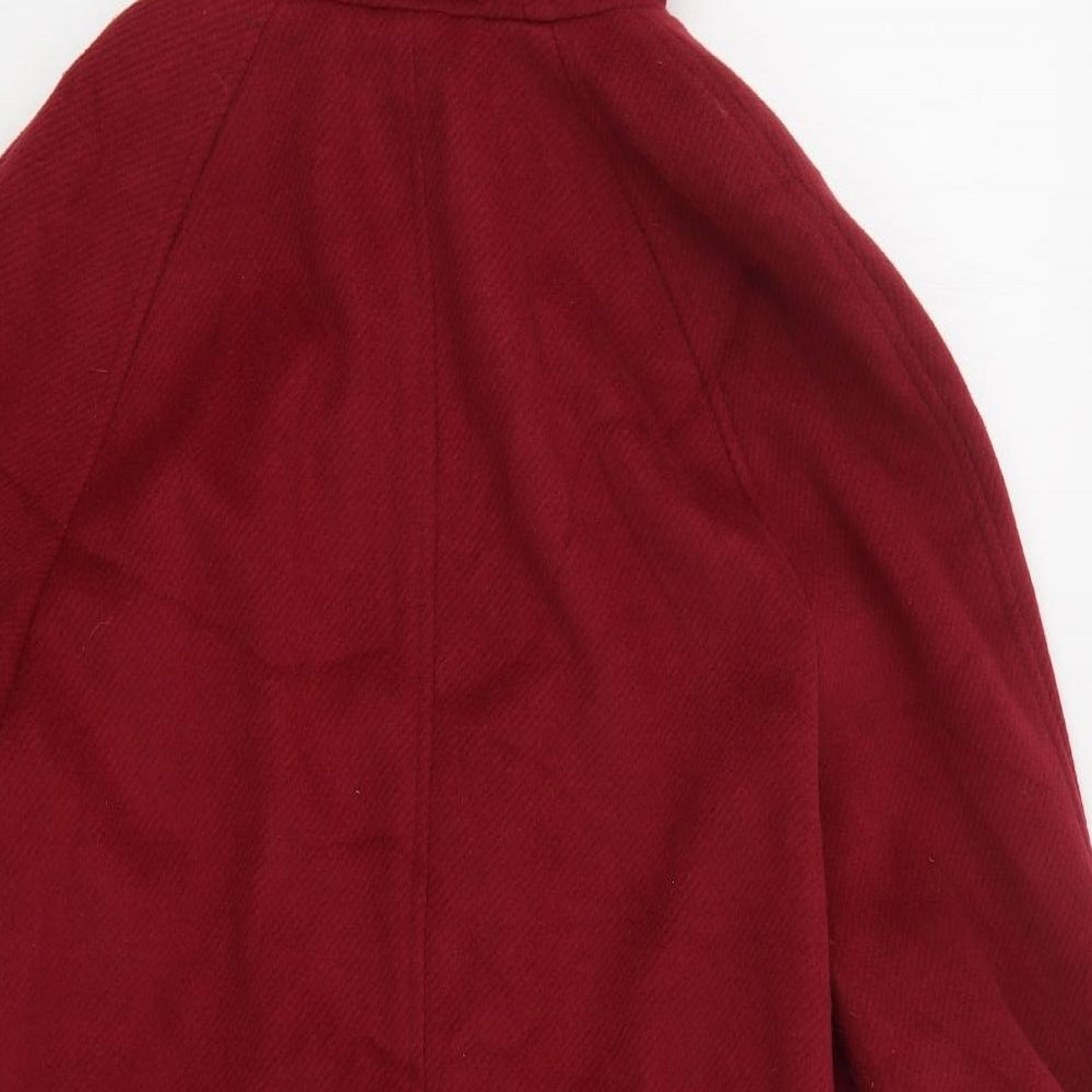Marks and Spencer Womens Red   Pea Coat Coat Size 10  Button
