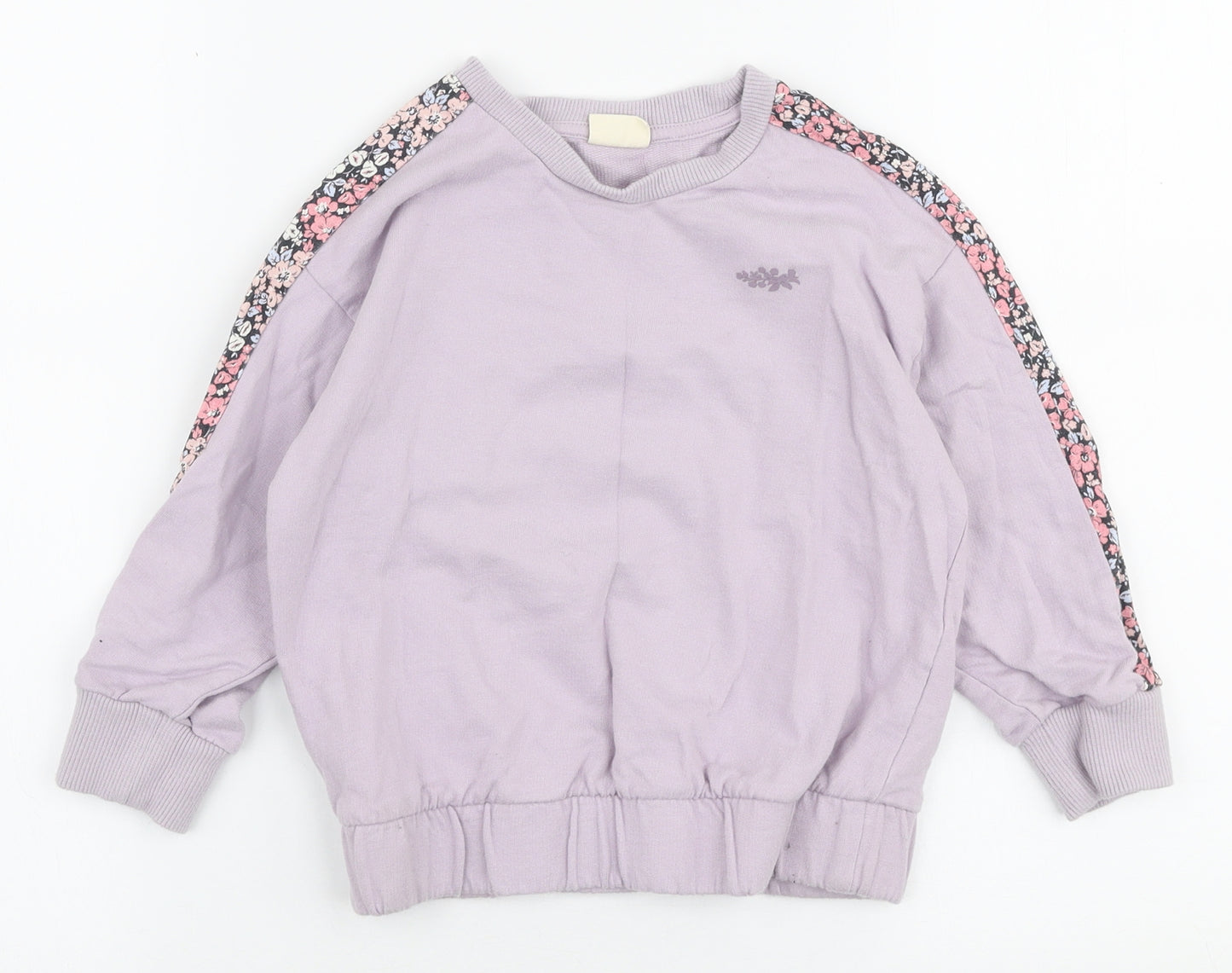 Laura Ashley Girls Purple Floral 100% Cotton Pullover Sweatshirt Size 4 Years  Pullover