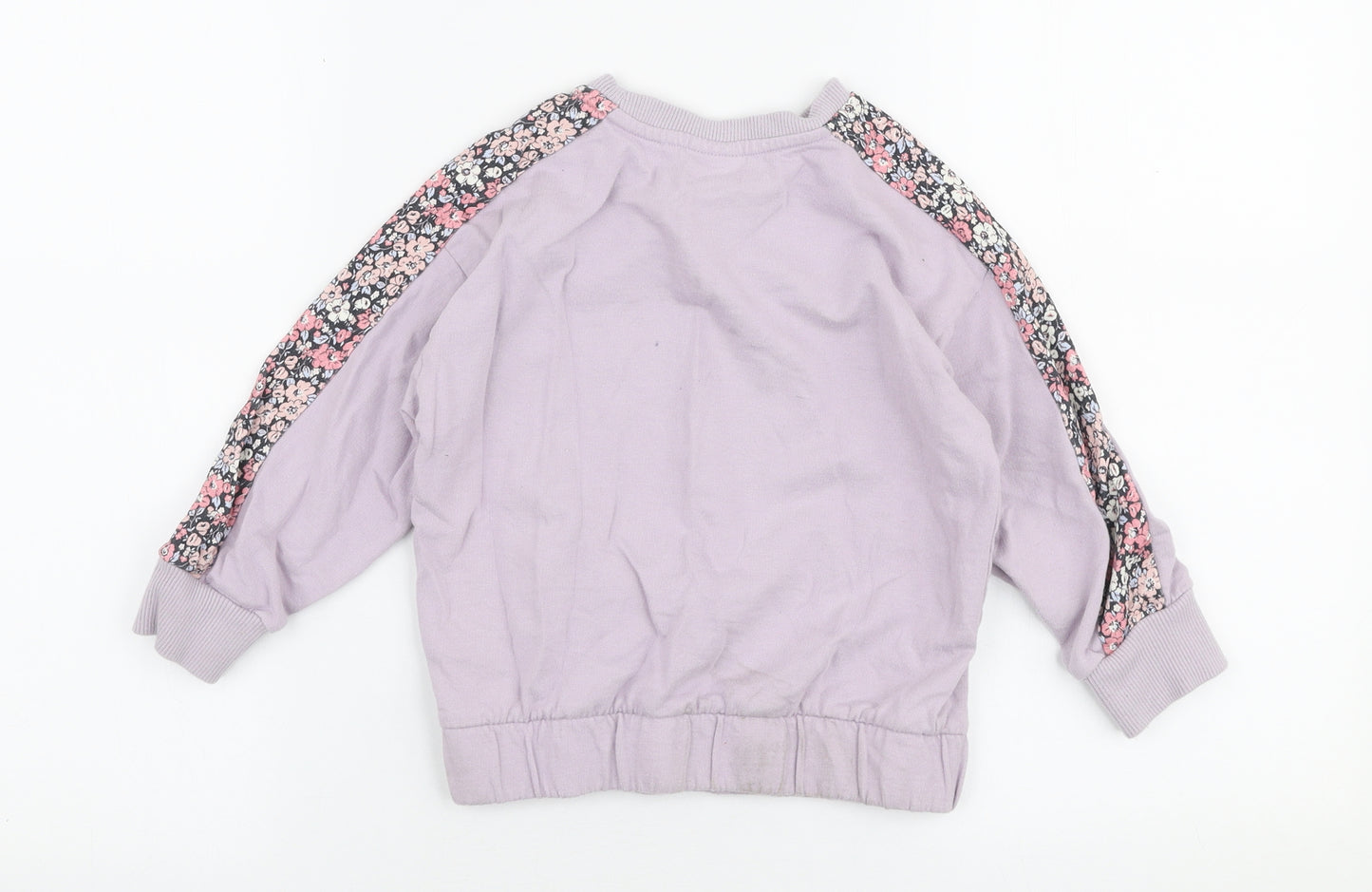 Laura Ashley Girls Purple Floral 100% Cotton Pullover Sweatshirt Size 4 Years  Pullover