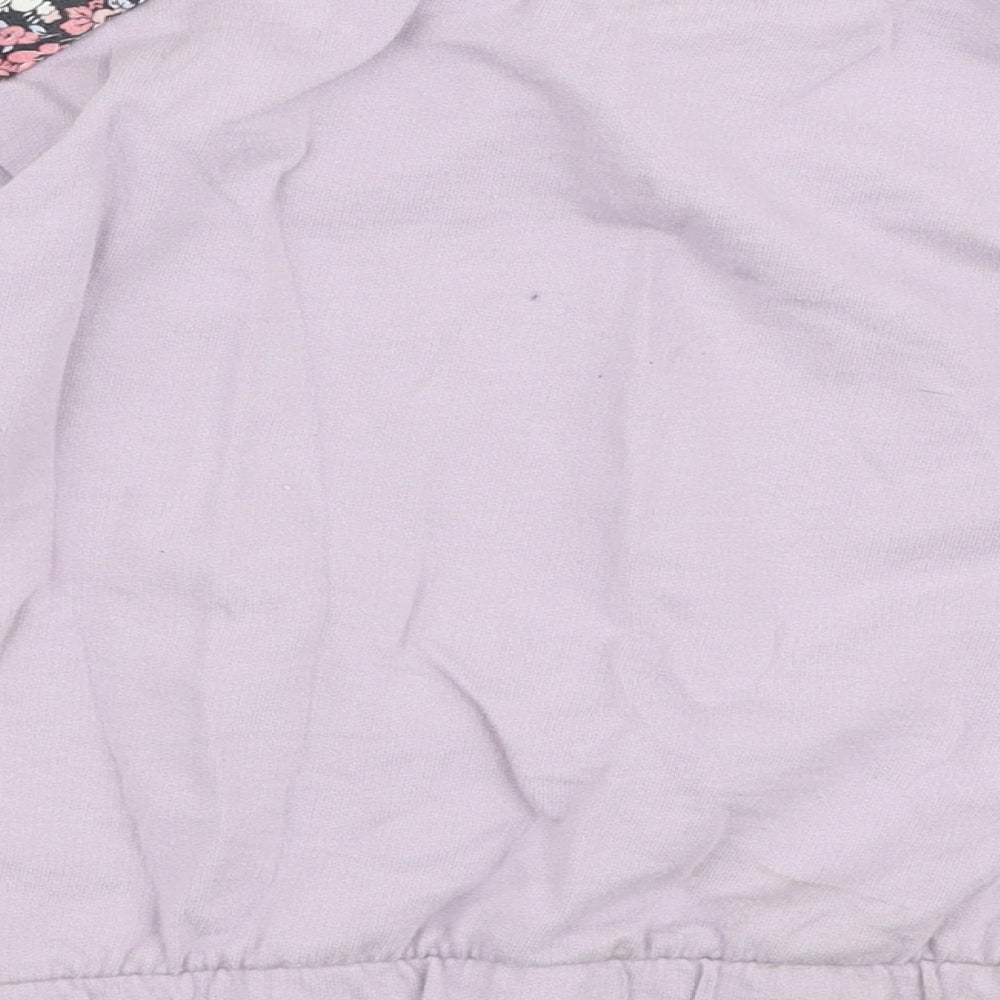 Laura Ashley Girls Purple Floral 100% Cotton Pullover Sweatshirt Size 4 Years  Pullover
