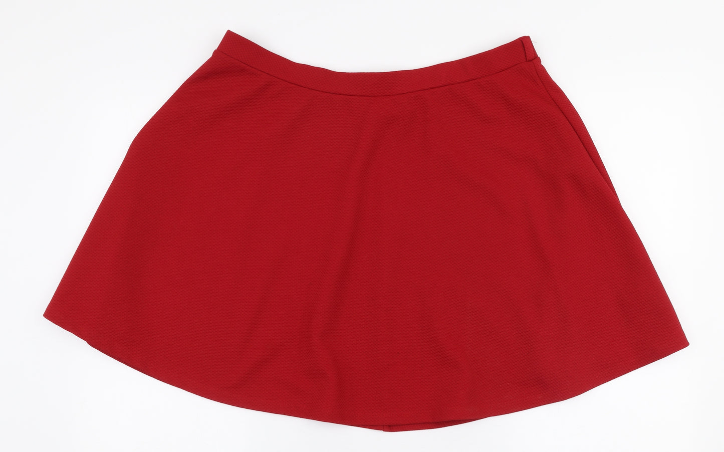 New Look Womens Red  Polyester Skater Skirt Size 18