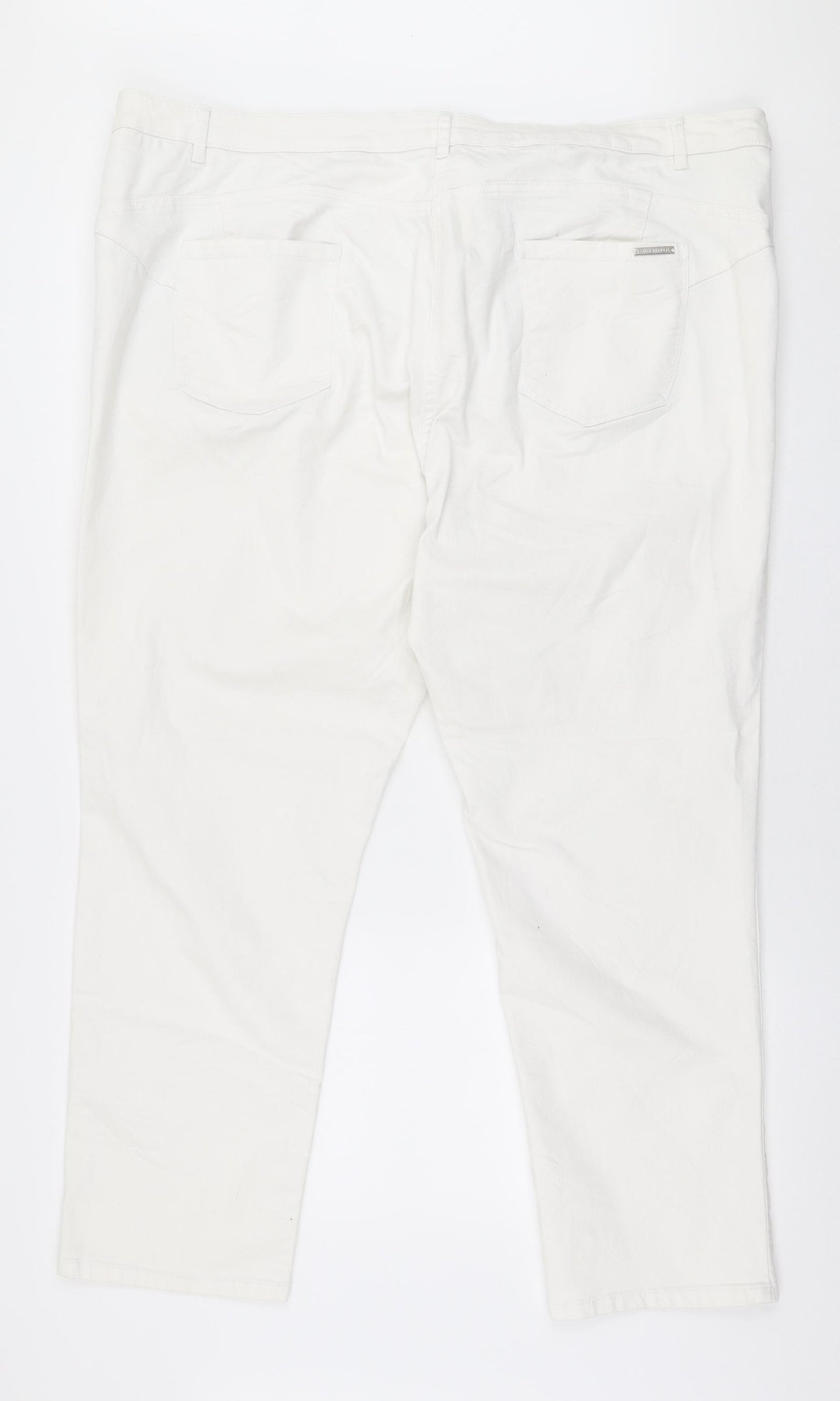 David Emanuel Womens White  Cotton Straight Jeans Size 24 L28 in Regular Zip