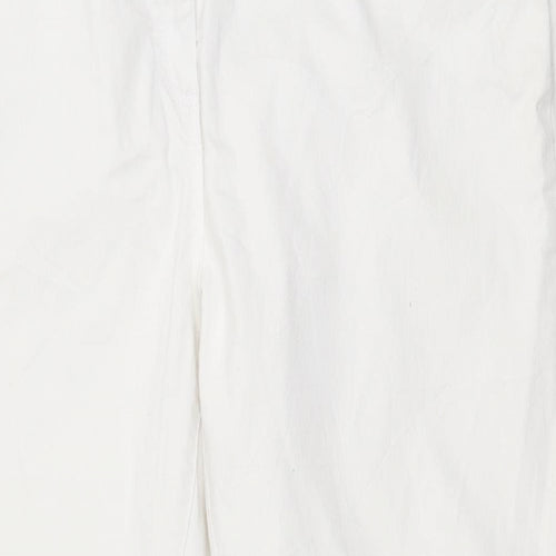 David Emanuel Womens White  Cotton Straight Jeans Size 24 L28 in Regular Zip