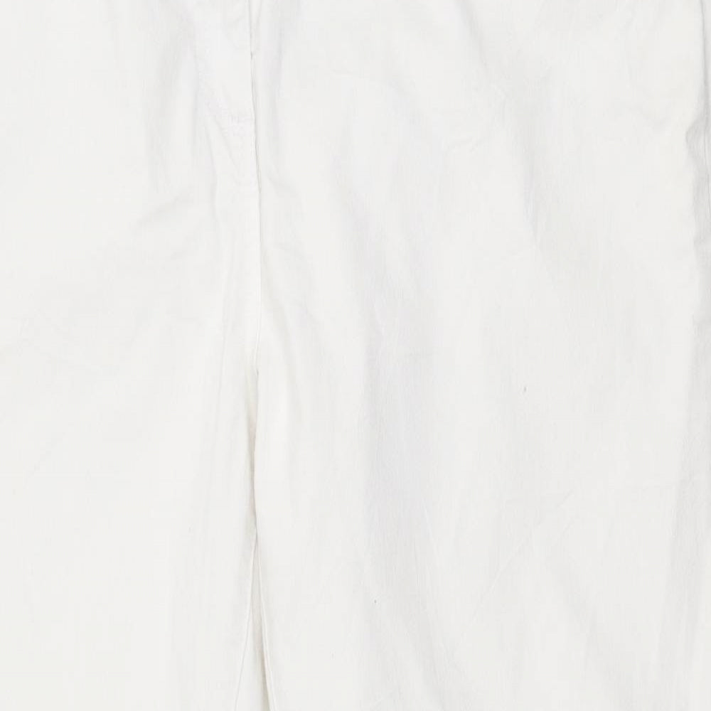 David Emanuel Womens White  Cotton Straight Jeans Size 24 L28 in Regular Zip