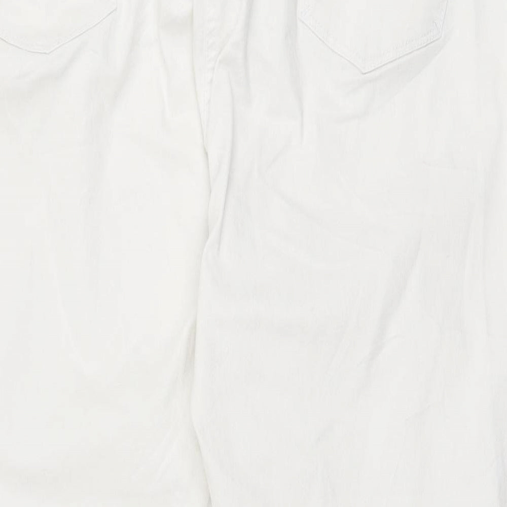 David Emanuel Womens White  Cotton Straight Jeans Size 24 L28 in Regular Zip