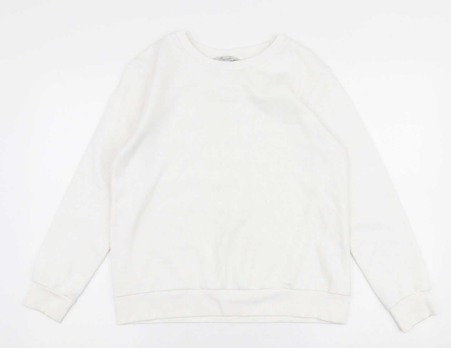 Peacocks Womens White  Polyester Pullover Sweatshirt Size 12  Pullover