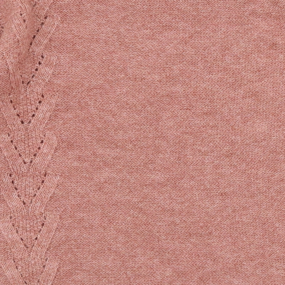 George Womens Pink Boat Neck  Acrylic Pullover Jumper Size M