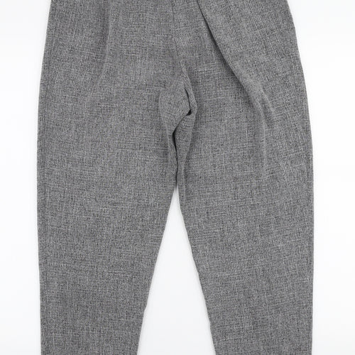 New Look Womens Grey  Polyester Trousers  Size 12 L26 in Slim Zip